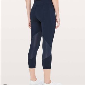 Lululemon Pace Rival Cropped Leggings Navy Dark Blue